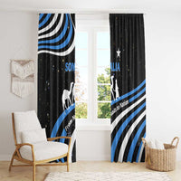 Somalia Window Curtain with From Nomads to Nation Camel Galaxy Flag Spirit
