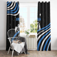 Somalia Window Curtain with From Nomads to Nation Camel Galaxy Flag Spirit