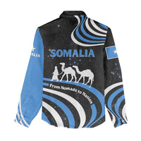 Somalia Women Casual Shirt with From Nomads to Nation Camel Galaxy Flag Spirit