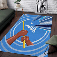 Somalia Area Rug with Raised Fist Flag Blue Unity Wave Spirit