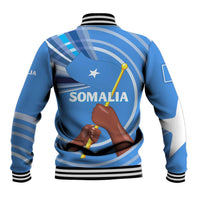 Somalia Baseball Jacket with Raised Fist Flag Blue Unity Wave Spirit