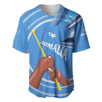 Somalia Baseball Jersey with Raised Fist Flag Blue Unity Wave Spirit