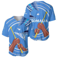 Somalia Baseball Jersey with Raised Fist Flag Blue Unity Wave Spirit
