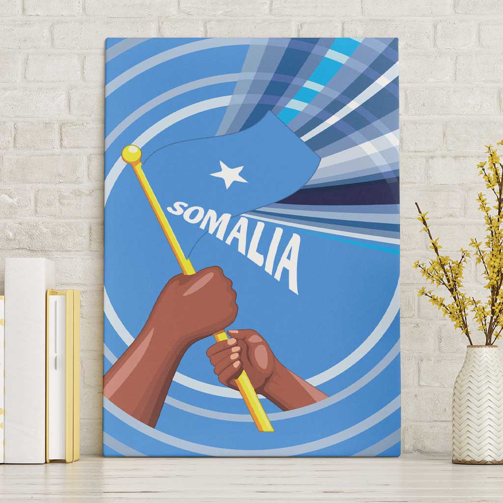 Somalia Canvas Wall Art with Raised Fist Flag Blue Unity Wave Spirit