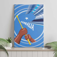 Somalia Canvas Wall Art with Raised Fist Flag Blue Unity Wave Spirit