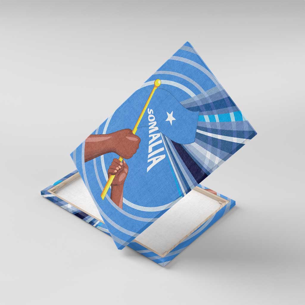 Somalia Canvas Wall Art with Raised Fist Flag Blue Unity Wave Spirit