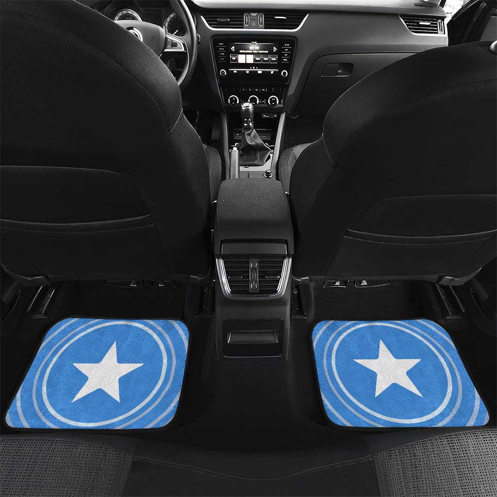 Somalia Car Mats with Raised Fist Flag Blue Unity Wave Spirit