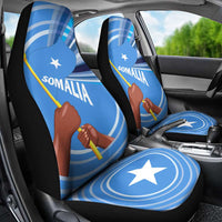 Somalia Car Seat Cover with Raised Fist Flag Blue Unity Wave Spirit