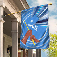 Somalia Garden Flag with Raised Fist Flag Blue Unity Wave Spirit