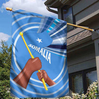Somalia Garden Flag with Raised Fist Flag Blue Unity Wave Spirit