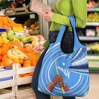 Somalia Grocery Bag with Raised Fist Flag Blue Unity Wave Spirit