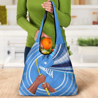 Somalia Grocery Bag with Raised Fist Flag Blue Unity Wave Spirit