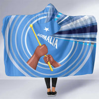 Somalia Hooded Blanket with Raised Fist Flag Blue Unity Wave Spirit