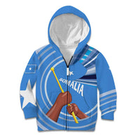 Somalia Kid Hoodie with Raised Fist Flag Blue Unity Wave Spirit