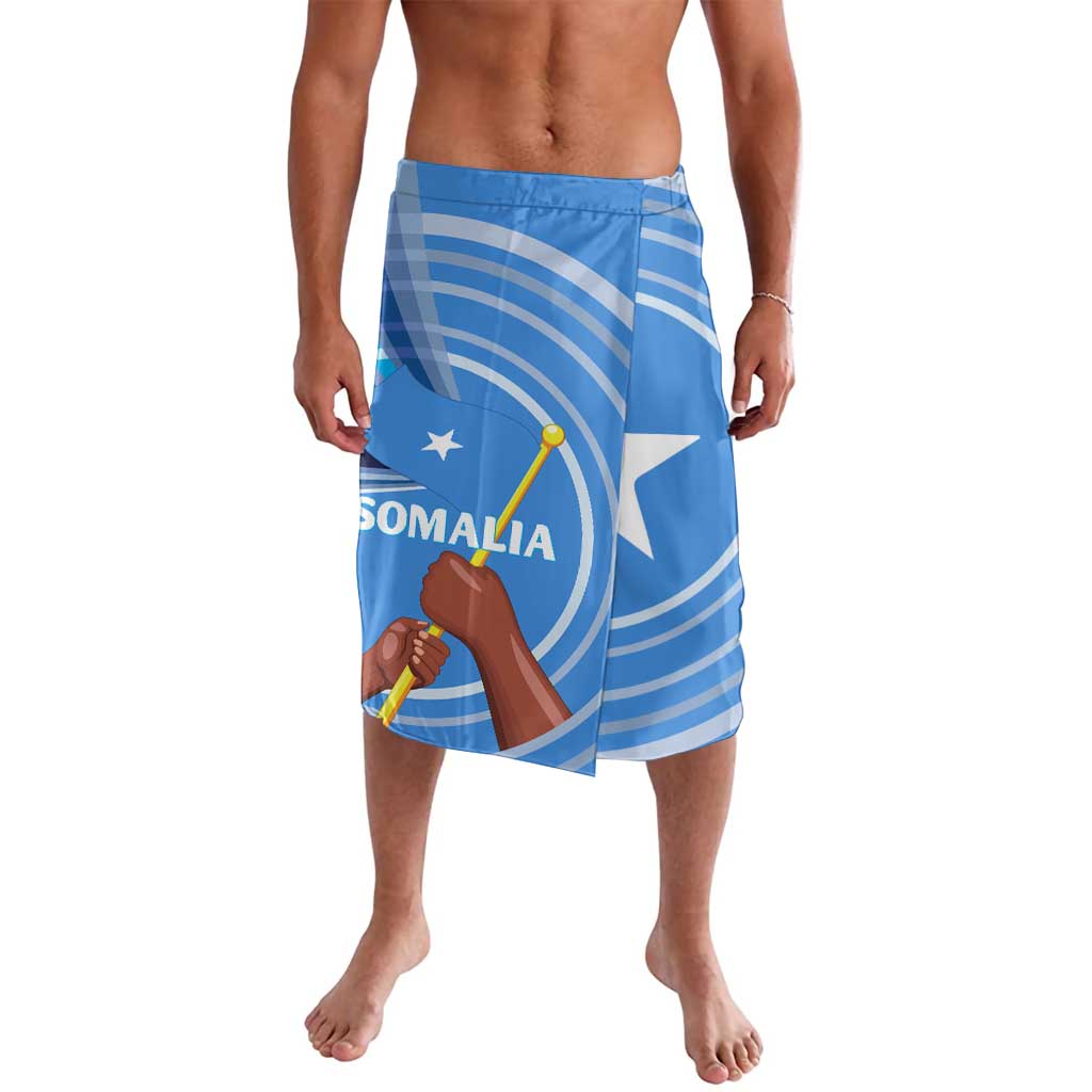 Somalia Lavalava with Raised Fist Flag Blue Unity Wave Spirit