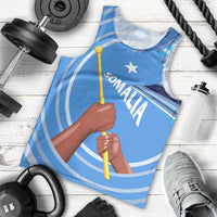 Somalia Men Tank Top with Raised Fist Flag Blue Unity Wave Spirit