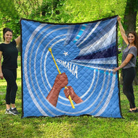 Somalia Quilt with Raised Fist Flag Blue Unity Wave Spirit