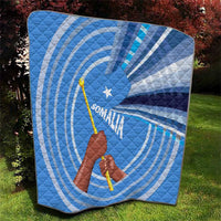 Somalia Quilt with Raised Fist Flag Blue Unity Wave Spirit