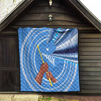 Somalia Quilt with Raised Fist Flag Blue Unity Wave Spirit