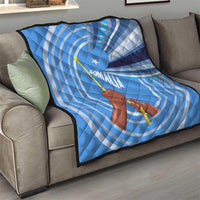 Somalia Quilt with Raised Fist Flag Blue Unity Wave Spirit
