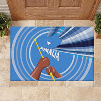 Somalia Rubber Doormat with Raised Fist Flag Blue Unity Wave Spirit
