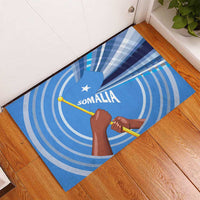 Somalia Rubber Doormat with Raised Fist Flag Blue Unity Wave Spirit