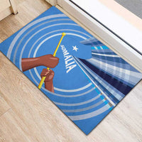 Somalia Rubber Doormat with Raised Fist Flag Blue Unity Wave Spirit