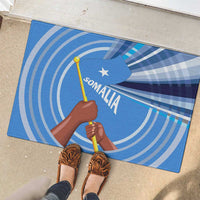 Somalia Rubber Doormat with Raised Fist Flag Blue Unity Wave Spirit