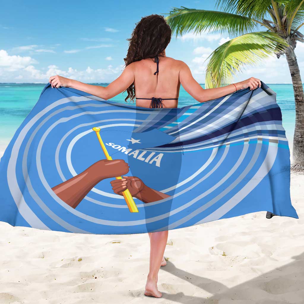 Somalia Sarong with Raised Fist Flag Blue Unity Wave Spirit