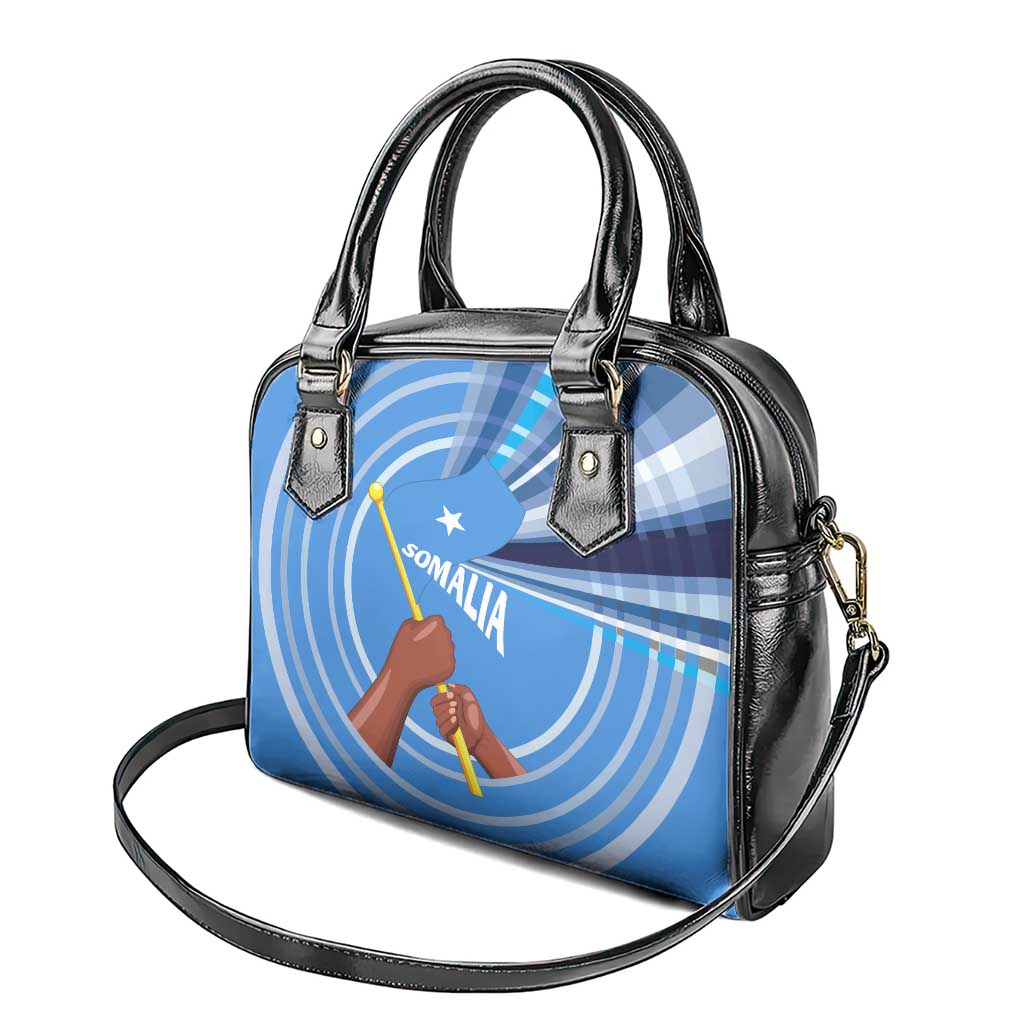 Somalia Shoulder Handbag with Raised Fist Flag Blue Unity Wave Spirit