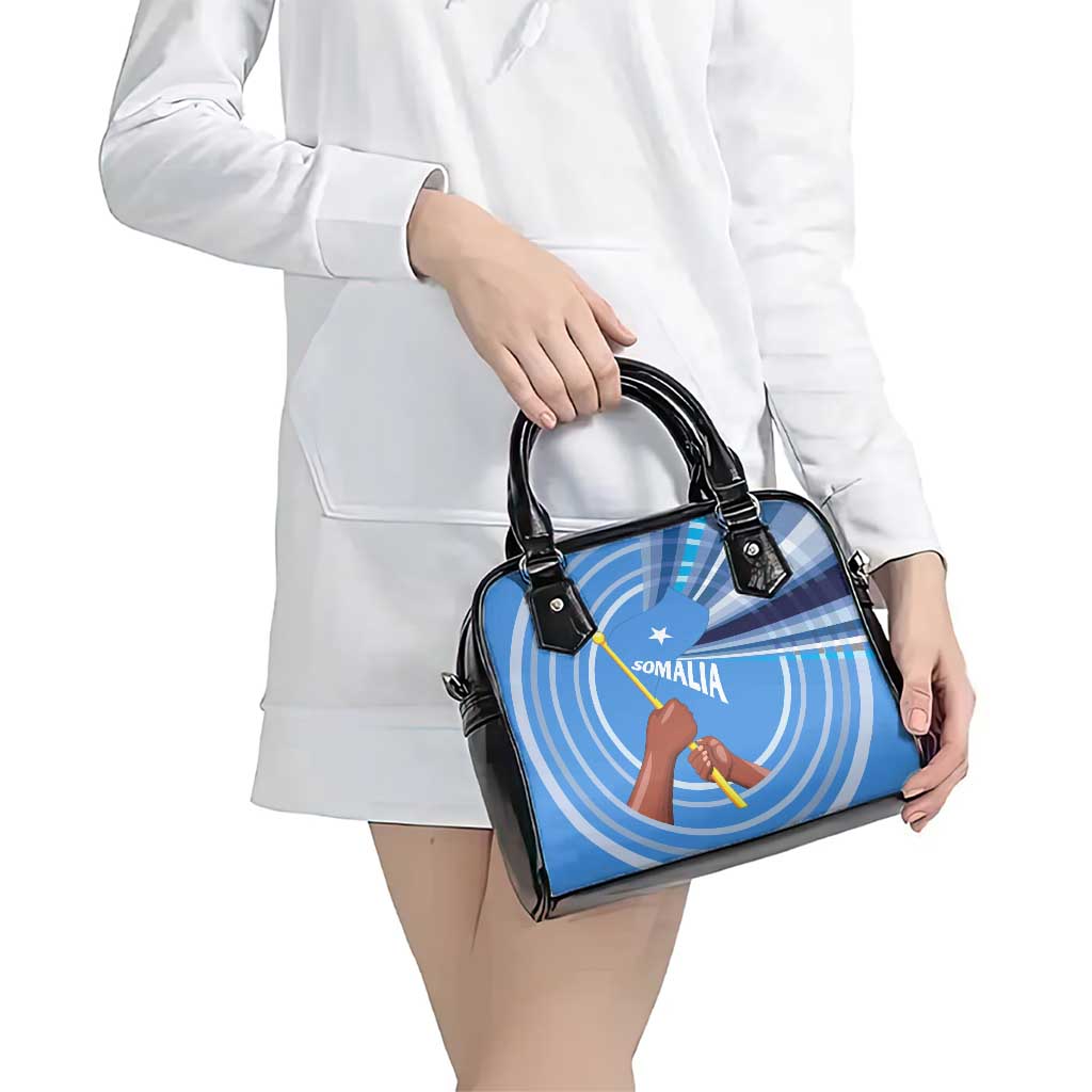 Somalia Shoulder Handbag with Raised Fist Flag Blue Unity Wave Spirit