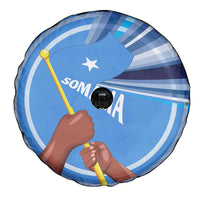 Somalia Spare Tire Cover with Raised Fist Flag Blue Unity Wave Spirit