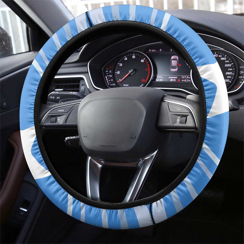 Somalia Steering Wheel Cover with Raised Fist Flag Blue Unity Wave Spirit