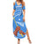 Somalia Summer Maxi Dress with Raised Fist Flag Blue Unity Wave Spirit