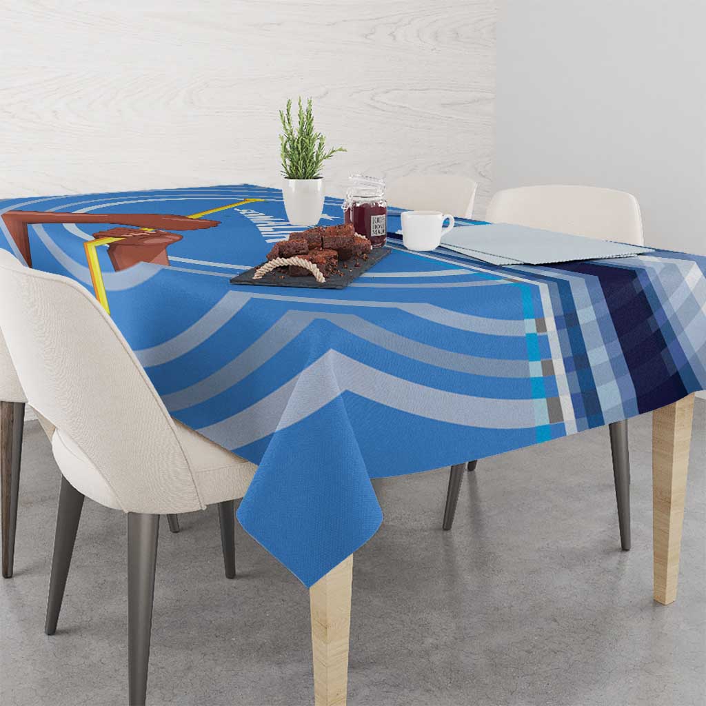 Somalia Tablecloth with Raised Fist Flag Blue Unity Wave Spirit
