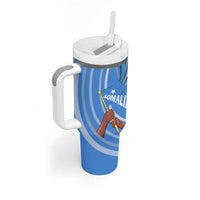 Somalia Tumbler With Handle with Raised Fist Flag Blue Unity Wave Spirit