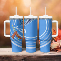 Somalia Tumbler With Handle with Raised Fist Flag Blue Unity Wave Spirit