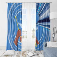 Somalia Window Curtain with Raised Fist Flag Blue Unity Wave Spirit