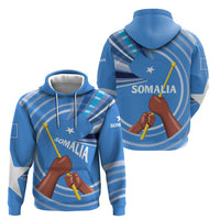Somalia Zip Hoodie with Raised Fist Flag Blue Unity Wave Spirit
