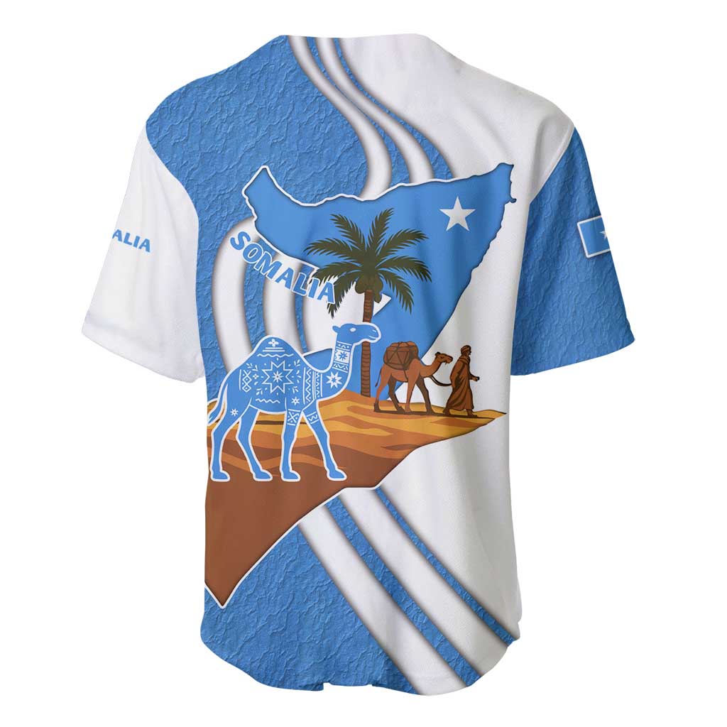 Somalia Baseball Jersey with Camel Desert Map Palm Tree Heritage Spirit