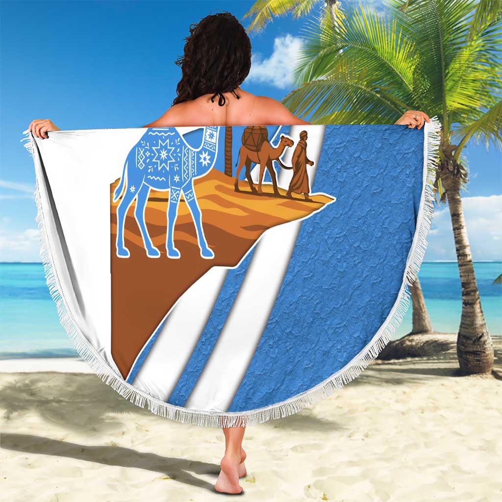 Somalia Beach Blanket with Camel Desert Map Palm Tree Heritage Spirit