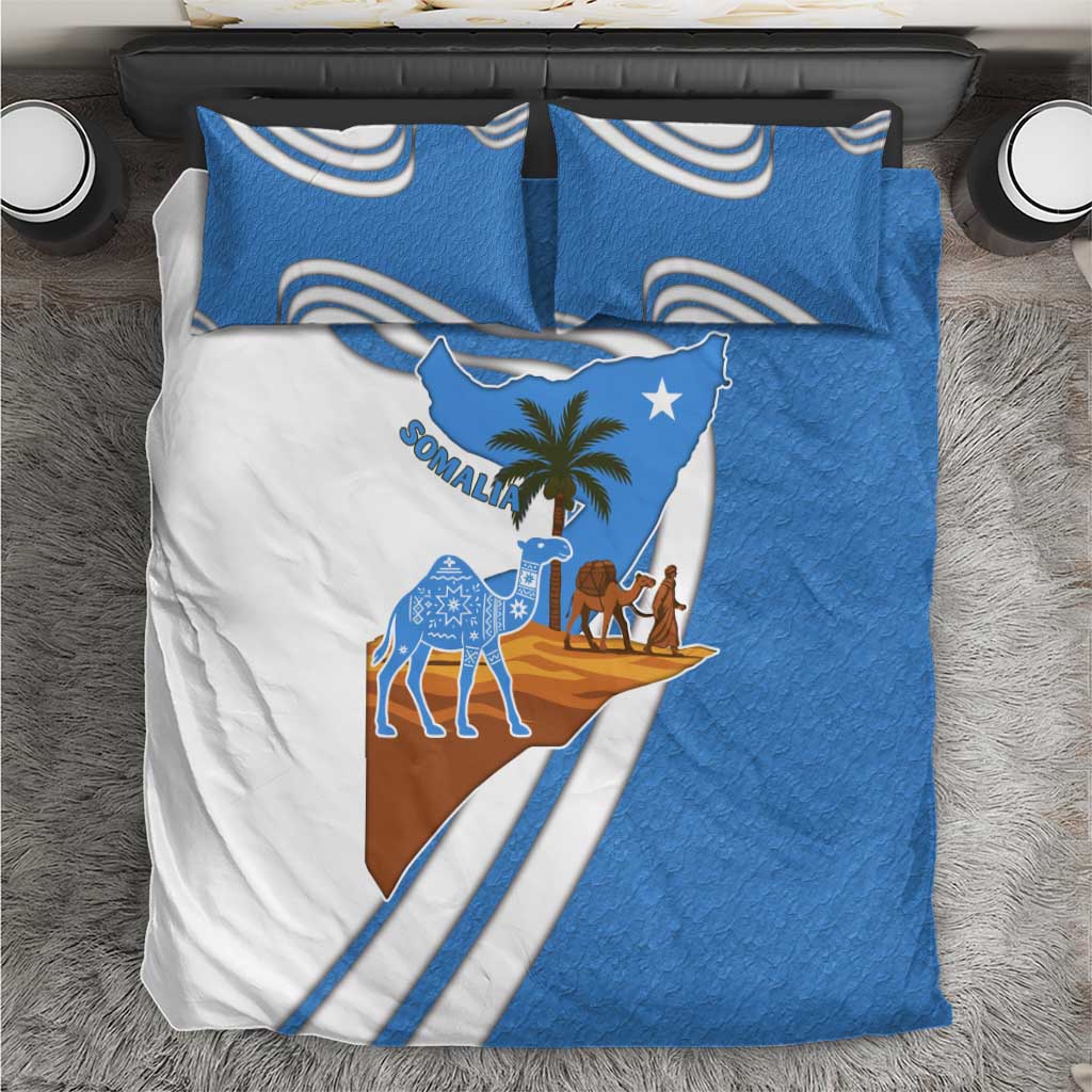 Somalia Bedding Set with Camel Desert Map Palm Tree Heritage Spirit