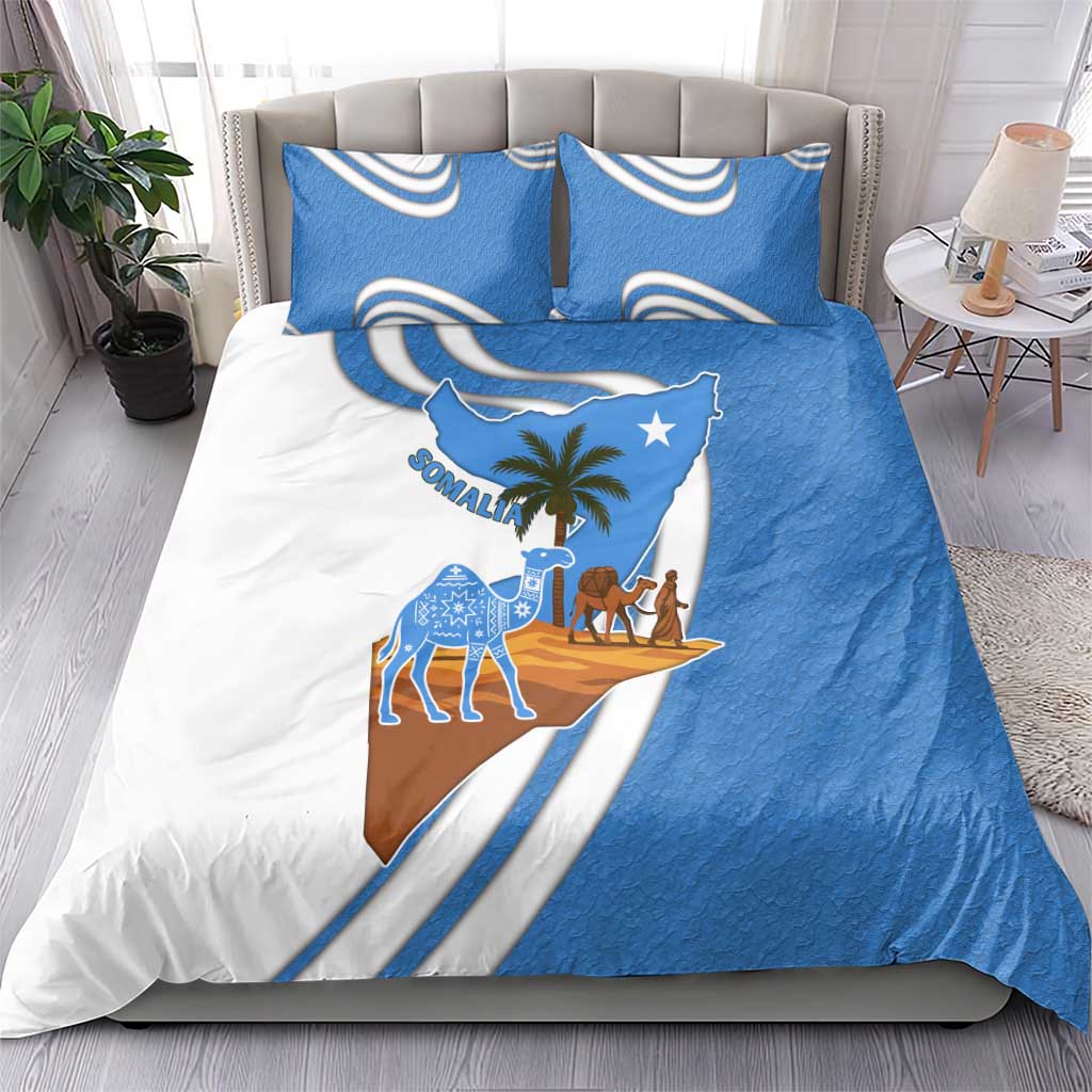 Somalia Bedding Set with Camel Desert Map Palm Tree Heritage Spirit