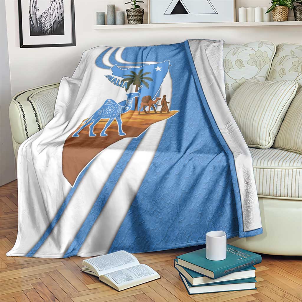 Somalia Blanket with Camel Desert Map Palm Tree Heritage Spirit