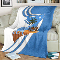 Somalia Blanket with Camel Desert Map Palm Tree Heritage Spirit