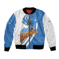 Somalia Bomber Jacket with Camel Desert Map Palm Tree Heritage Spirit