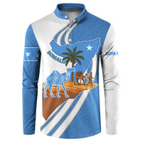 Somalia Button Sweatshirt with Camel Desert Map Palm Tree Heritage Spirit