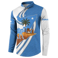 Somalia Button Sweatshirt with Camel Desert Map Palm Tree Heritage Spirit