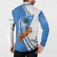 Somalia Button Sweatshirt with Camel Desert Map Palm Tree Heritage Spirit