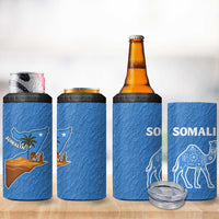 Somalia 4 in 1 Can Cooler Tumbler with Camel Desert Map Palm Tree Heritage Spirit